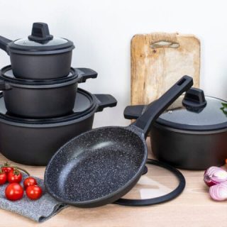 Dark Gray Edenberg cookware 10-pcs set