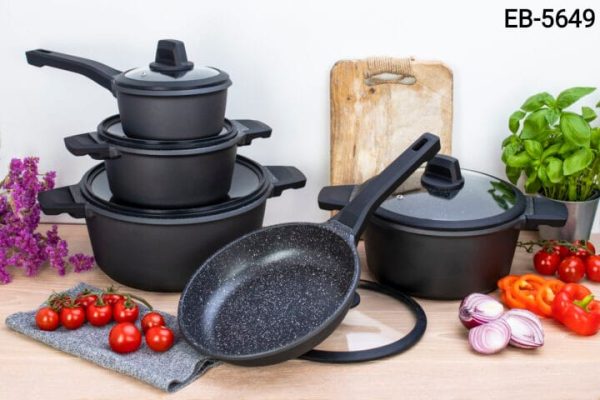 Dark Gray Edenberg cookware 10-pcs set