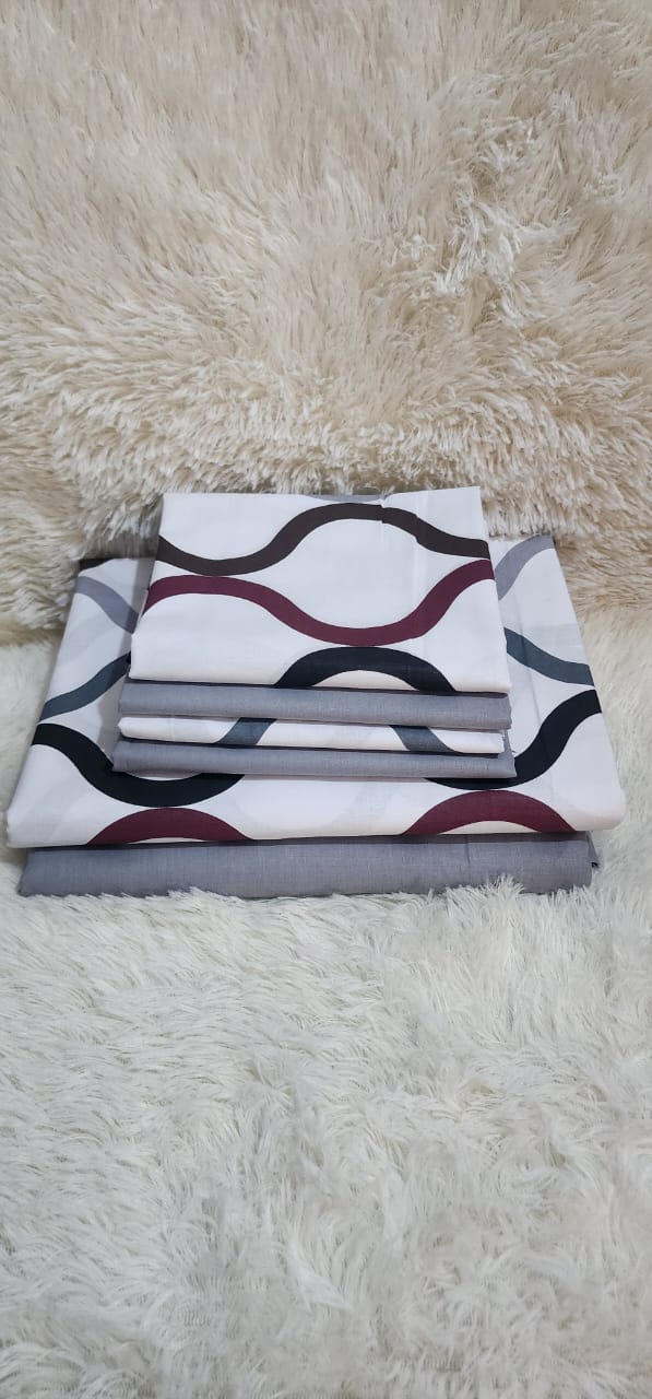 Fitted bedsheets mix and match 6by7 White Grey