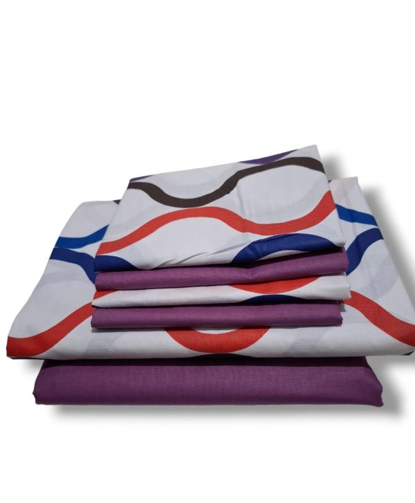 Fitted bedsheets mix and match 6by7 White Purple