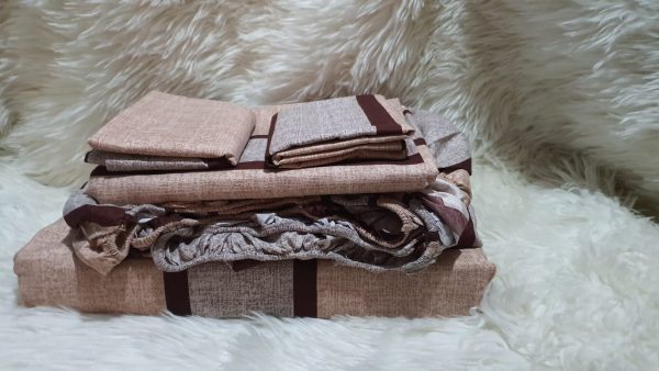 Pure cotton 3pc bedsheets 6by7 Brown