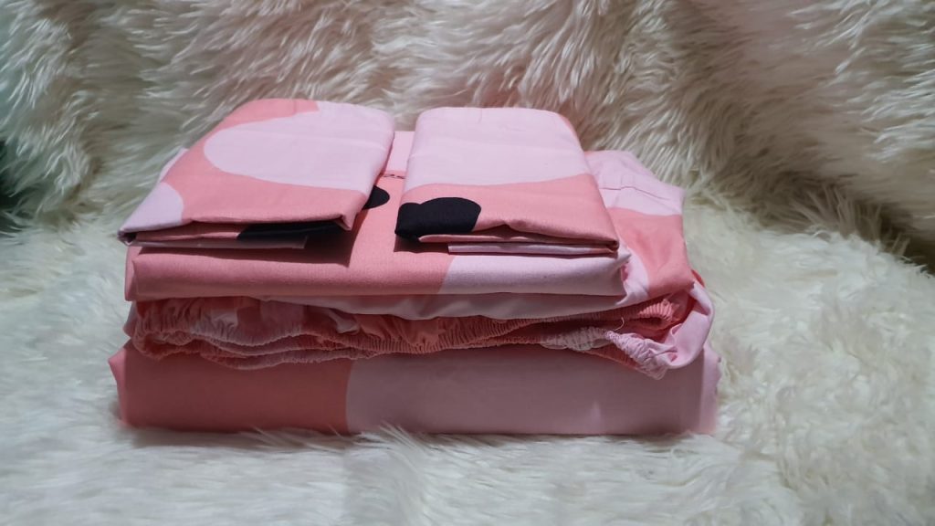 Pure Cotton 3pc Bedsheets Pink