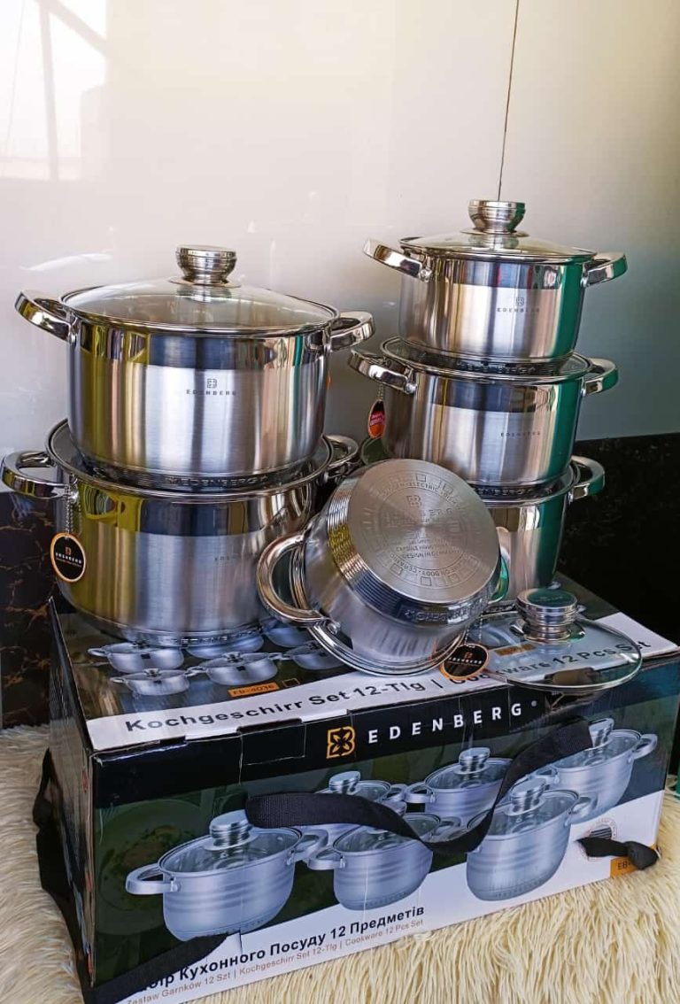 12pcs Edenberg stainless sufurias in Nairobi from WanjaMall Get the best non stick sufuria price in kenya