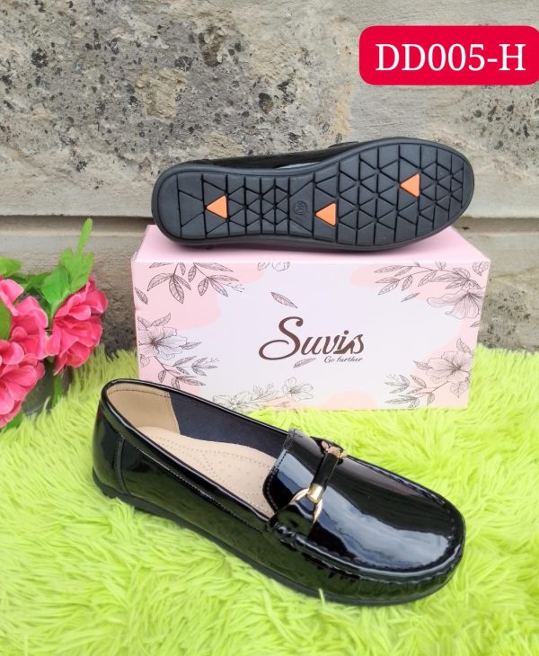 glossy black womens loafers in kenya from wanjamall