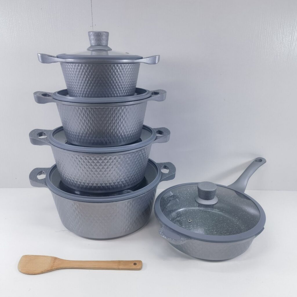 Unlike traditional cookware, which often requires extra oil or butter to prevent sticking, granite cookware set boasts a non-stick surface that makes cooking simpler and healthier. 